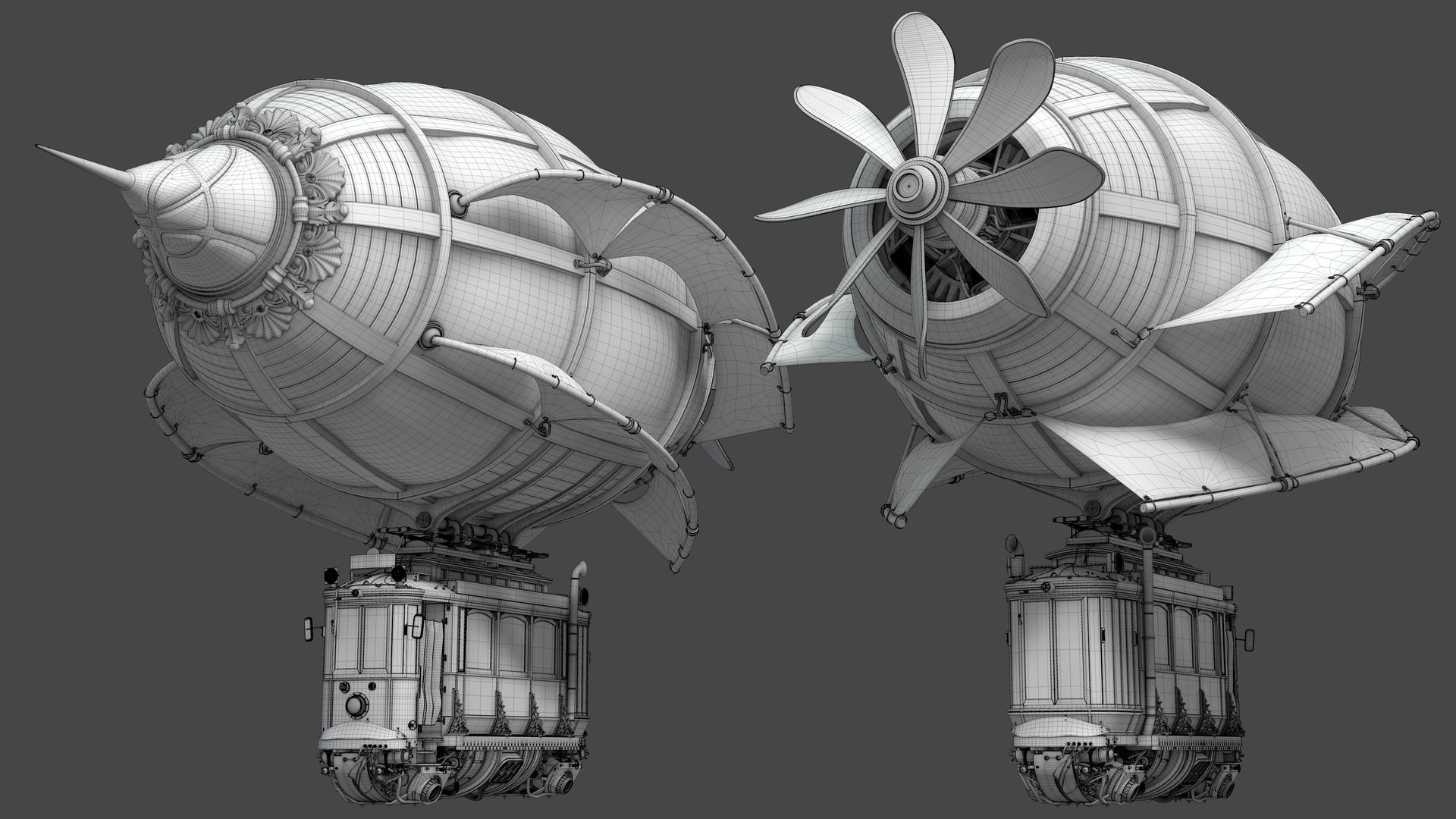 Steampunk Airship Model Turbosquid 2389566