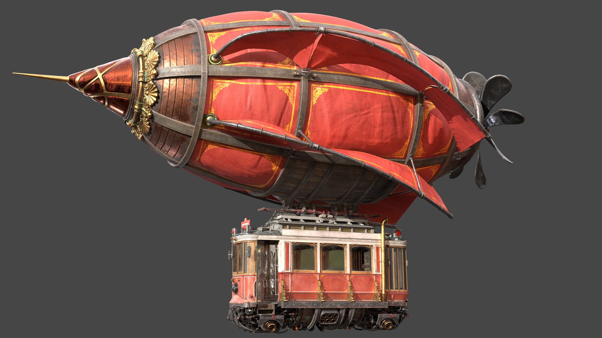 Steampunk Airship Model Turbosquid 2389566