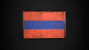 3D model Old Picture Frame With Nassau Flag - Game Ready PBR Low-poly 3D Model