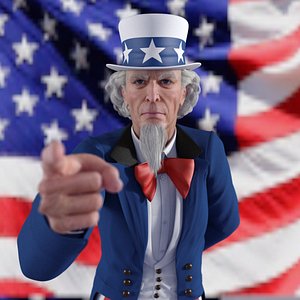 Uncle Sam Pointing Pose 3D model