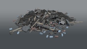 3D pile rubble debris