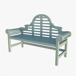 Bench Marlborough green paint 3D model