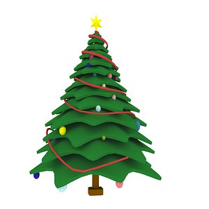 3D cartoon christmas tree