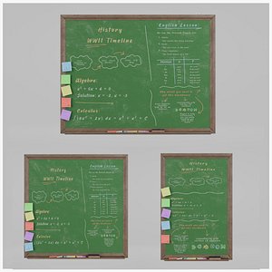 Professional Greenboard Trio - Customizable Writing Board Set 3D model
