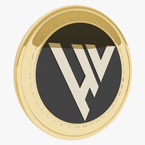 HireVibes Cryptocurrency Gold Coin 3D model
