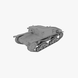 3D FIAT Ansaldo Semovente 75-34 M42 model