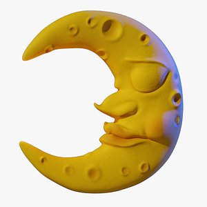 3D Stylized Cartoon Sculped High poly Moon