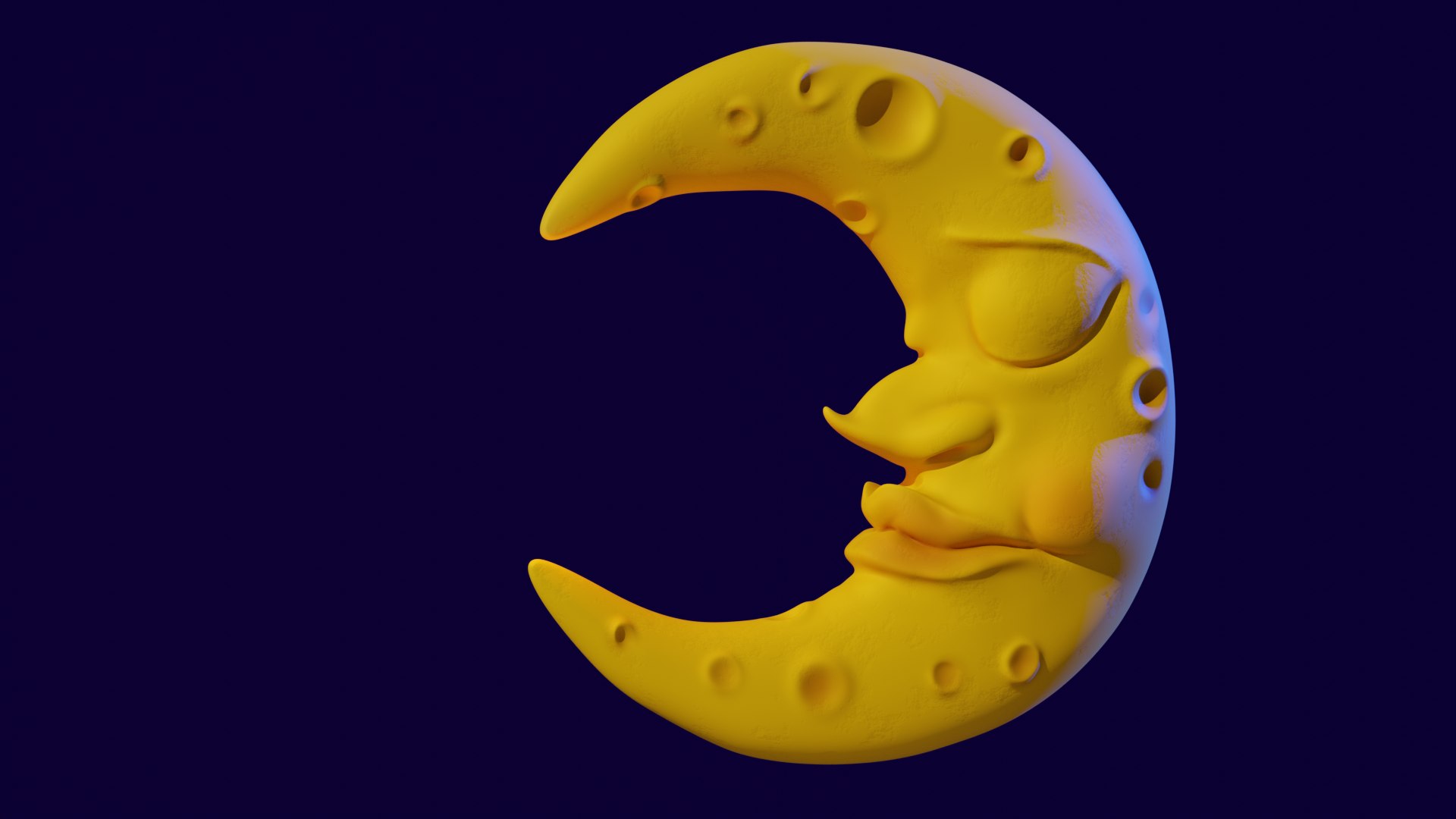3D Stylized Cartoon Sculped High Poly Moon - TurboSquid 2351687
