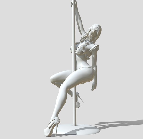 3D Stripper Poledance full nude 3d printable model