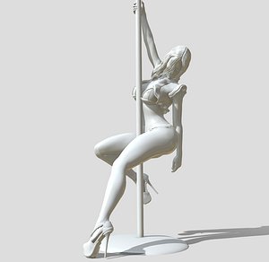 Stripper Poledance full nude 3d printable