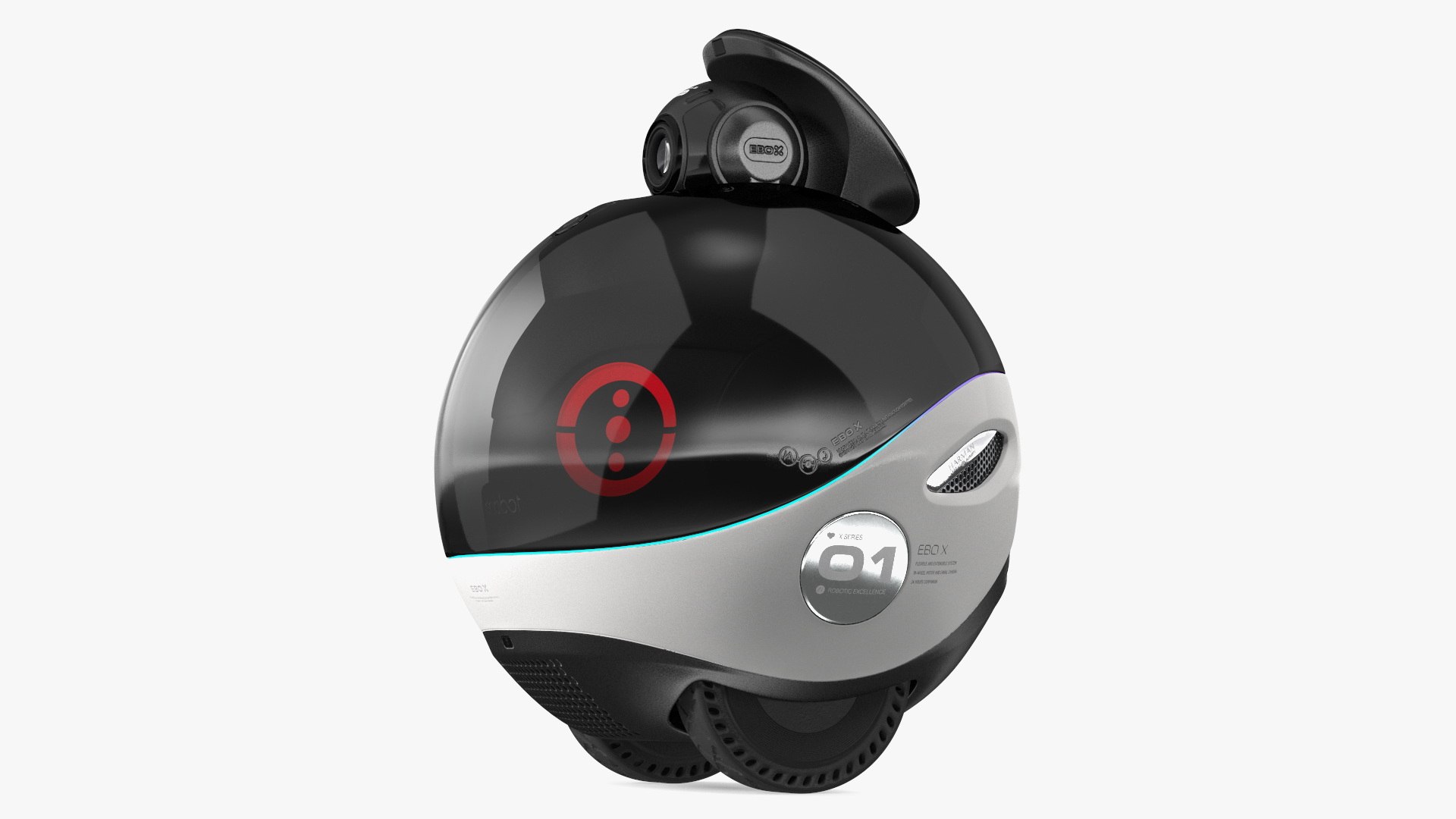 Smart Home Robot Enabot EBO X Red 3D model preview