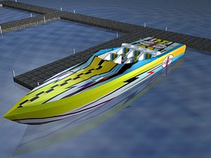 3ds max offshore race boat