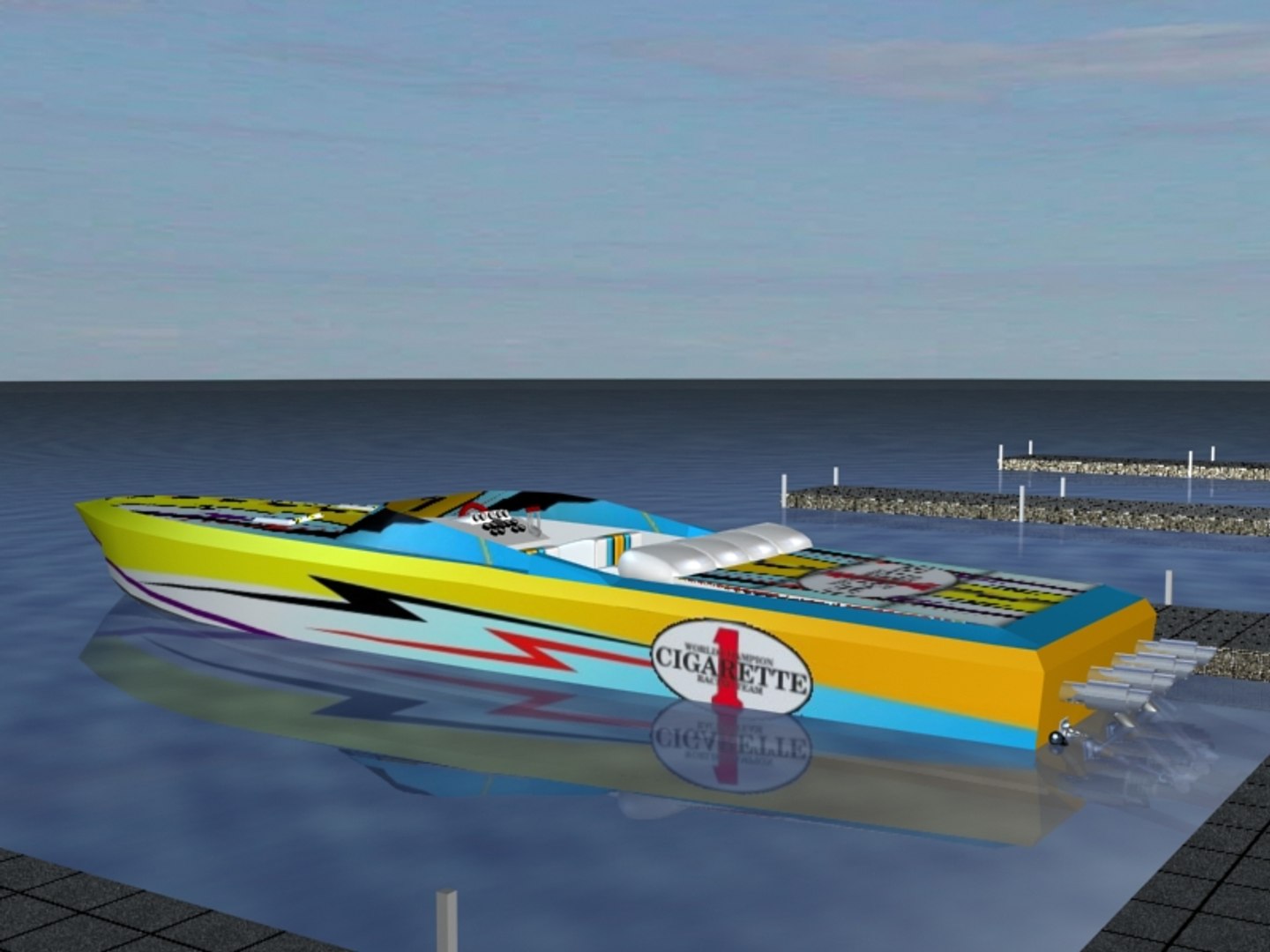 3ds Max Offshore Race Boat