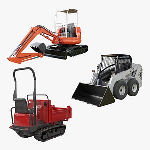 3D Compact Construction Machines Collection model