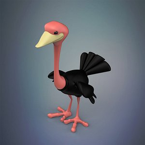 cartoon ostrich 3D