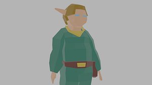 Low Poly fantasy elve character rigged unity