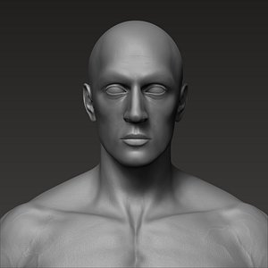Anatomically correct muscular male body Low and High Poly Low-poly 3D model
