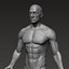 Анатомически правильное мускулистое мужское тело Low и High Poly Low-poly 3D модель