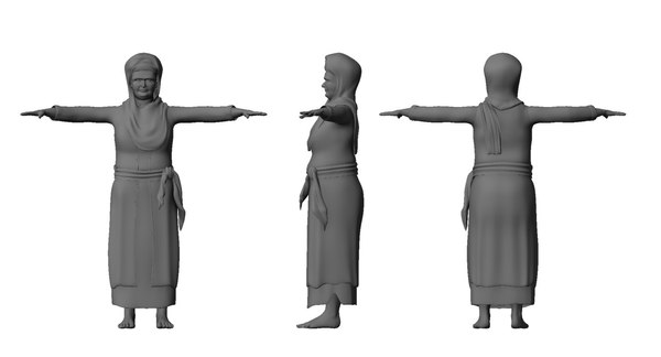 old woman 3D model