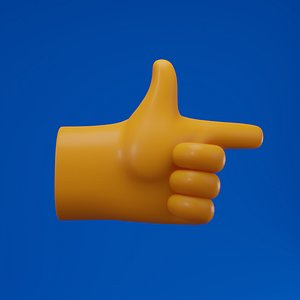3D index finger hand pointing model