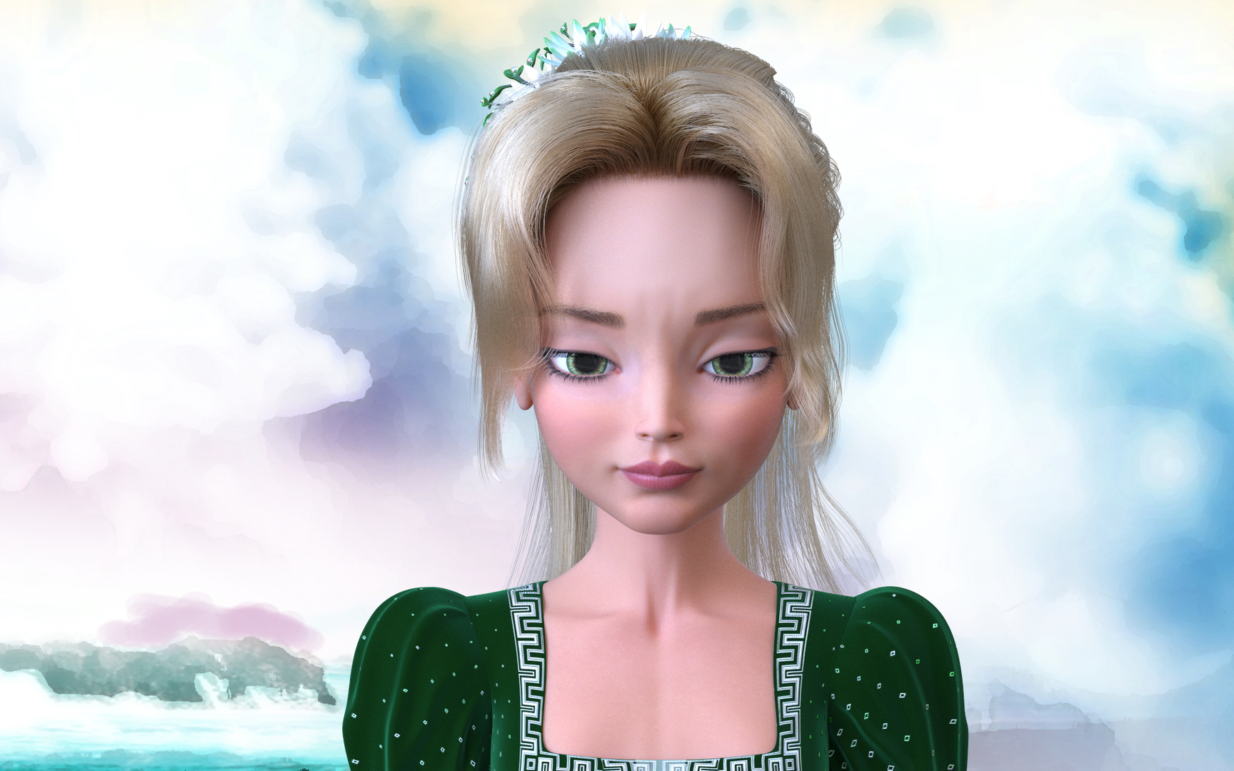 3d Cartoon Princess Blonde Turbosquid 2069471