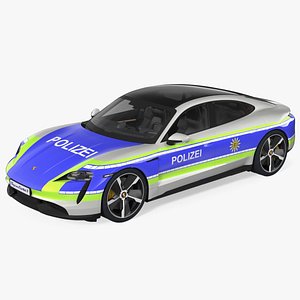 Porsche Taycan Turbo S 2020 Police Rigged model