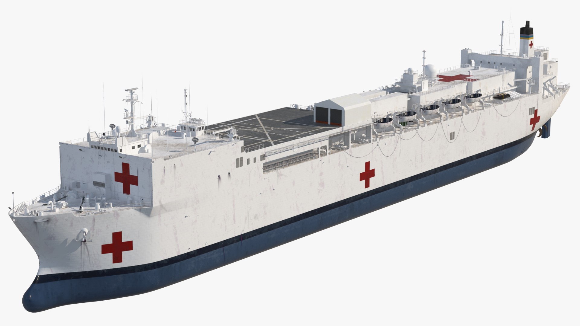 Hospital Ship 3D model preview