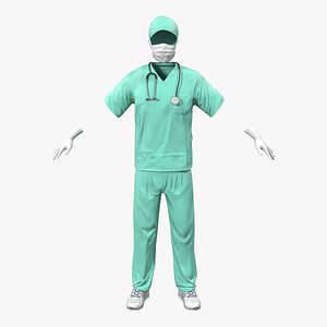 surgeon dress 17 modeled 3d model