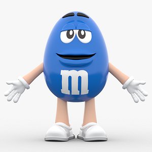 M and Ms Blue Riged 3D