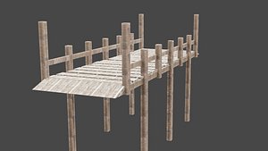 wooden bridge 3D model