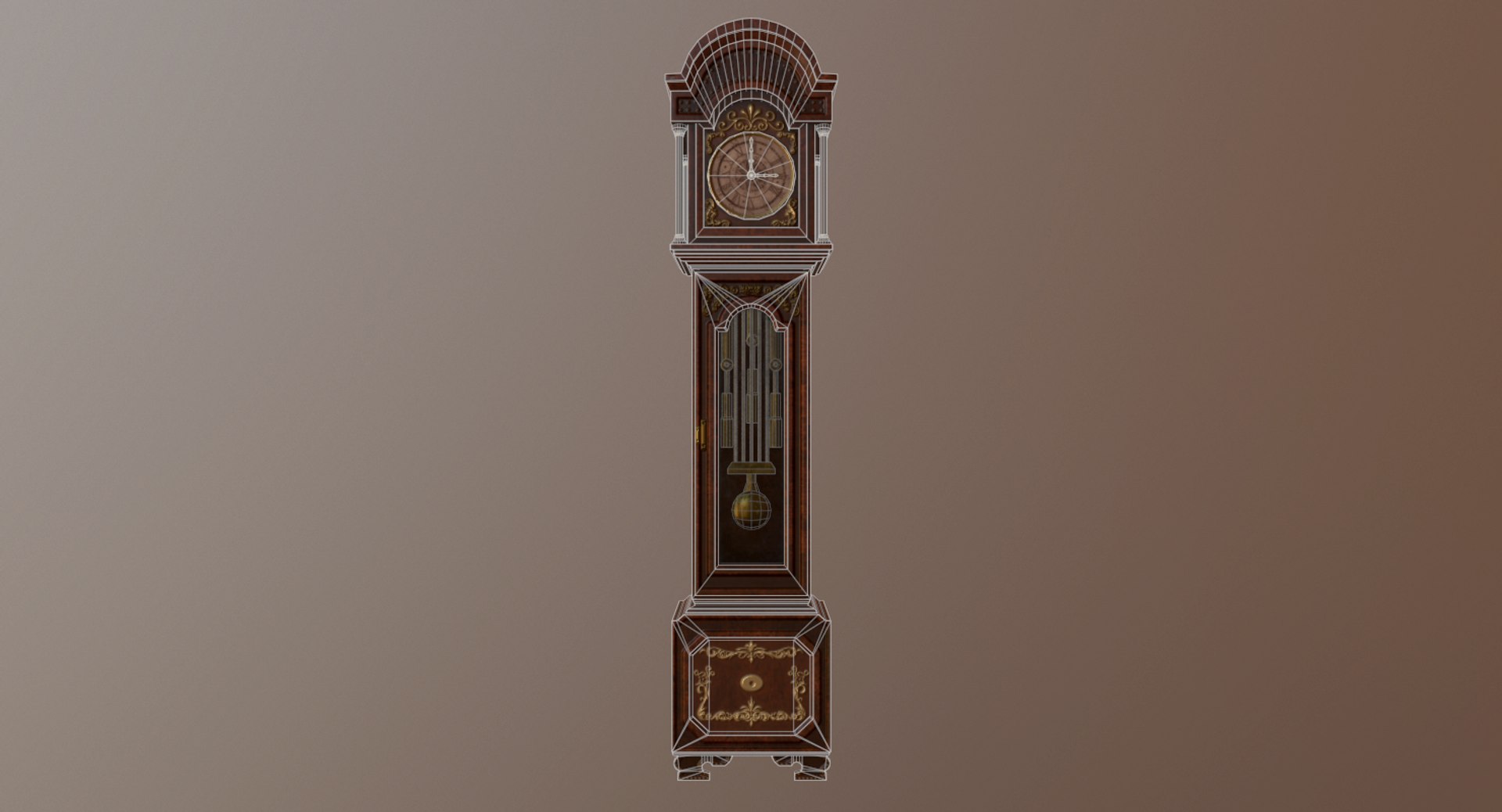 3D Model Longcase Clock - TurboSquid 1215366