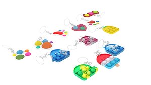 3D Simple Dimples and Pop It Fidget Toy Keychains Set