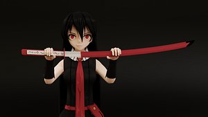 3D model Akame Anime Female - Akame Ga Kill
