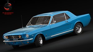 3d mustang gt 1965 model