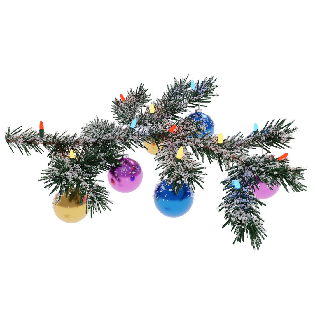 Christmas Branch 3D Model - TurboSquid 1343100