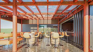 Modern Shipping Container Club  Lounge model