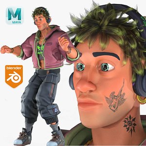 Cartoon Rigged Dancer Style Boy-Tommy Character 3D Model