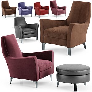 3D minotti denny armchair