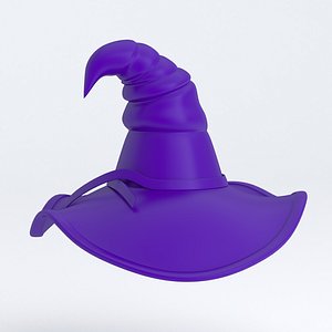 wizard hat leather Purple 3D