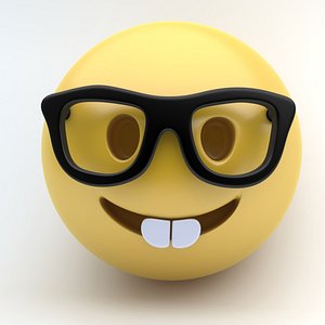 3d model emoji nerd