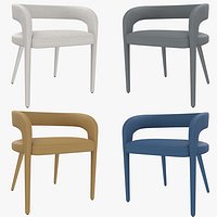 Lisette Dining Chair CB2 White Blue Orange Gray