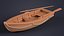 Stylized wooden fishing boat