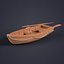 Stylized wooden fishing boat