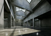 Brutalist Skylight Atrium - Architectural Background - V3U4