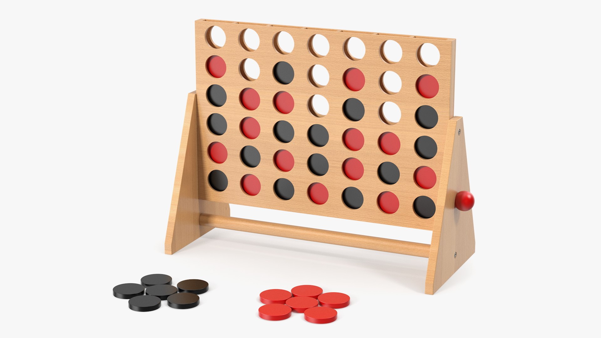 Puissance 4 Board Game Wooden 3D model preview