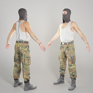 Man in balaclava ready for animation 336