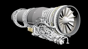 Snecma M88 Turbofan Jet Engine 3D Model Low-poly 3D model