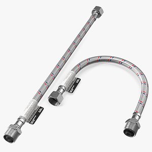 3D model Toilet Connector Hose Set 30cm Colored