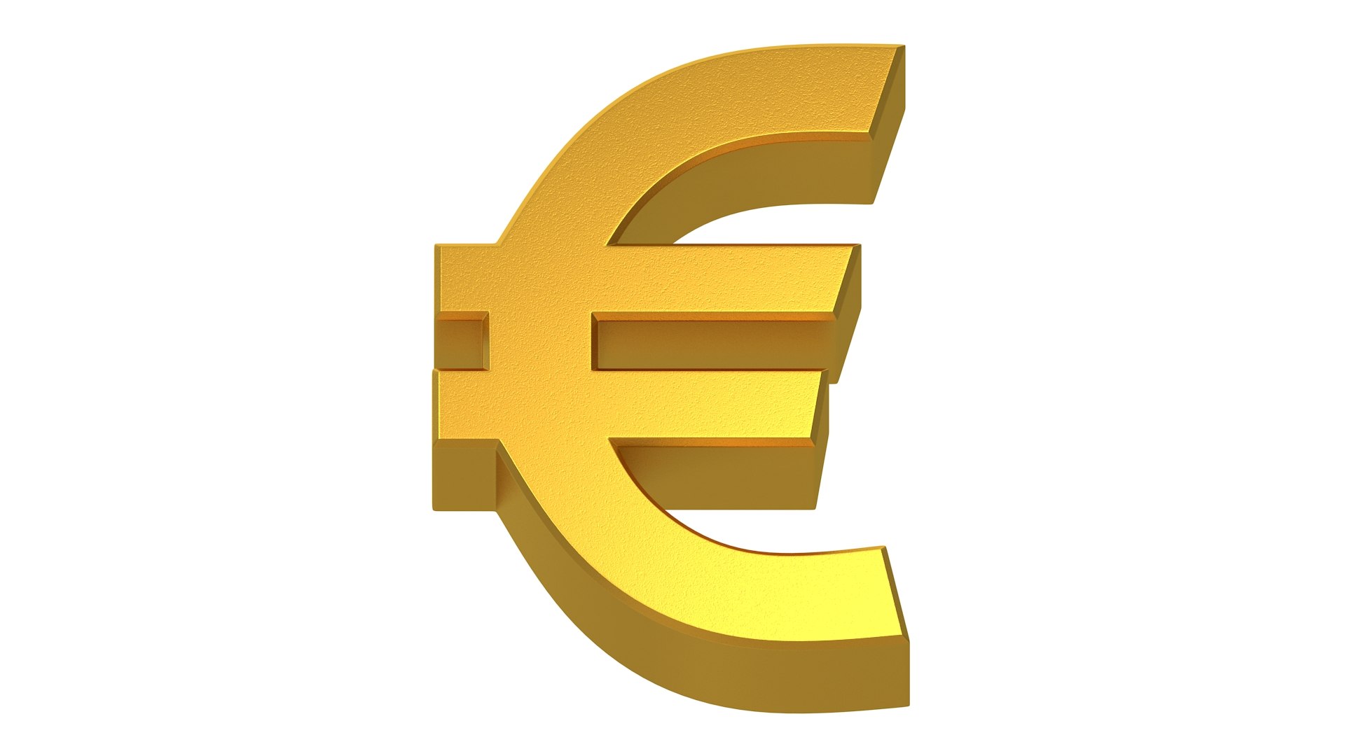 3d Render Of Gold Euro Sign On Colord Blue Background, Gold 1 Euro