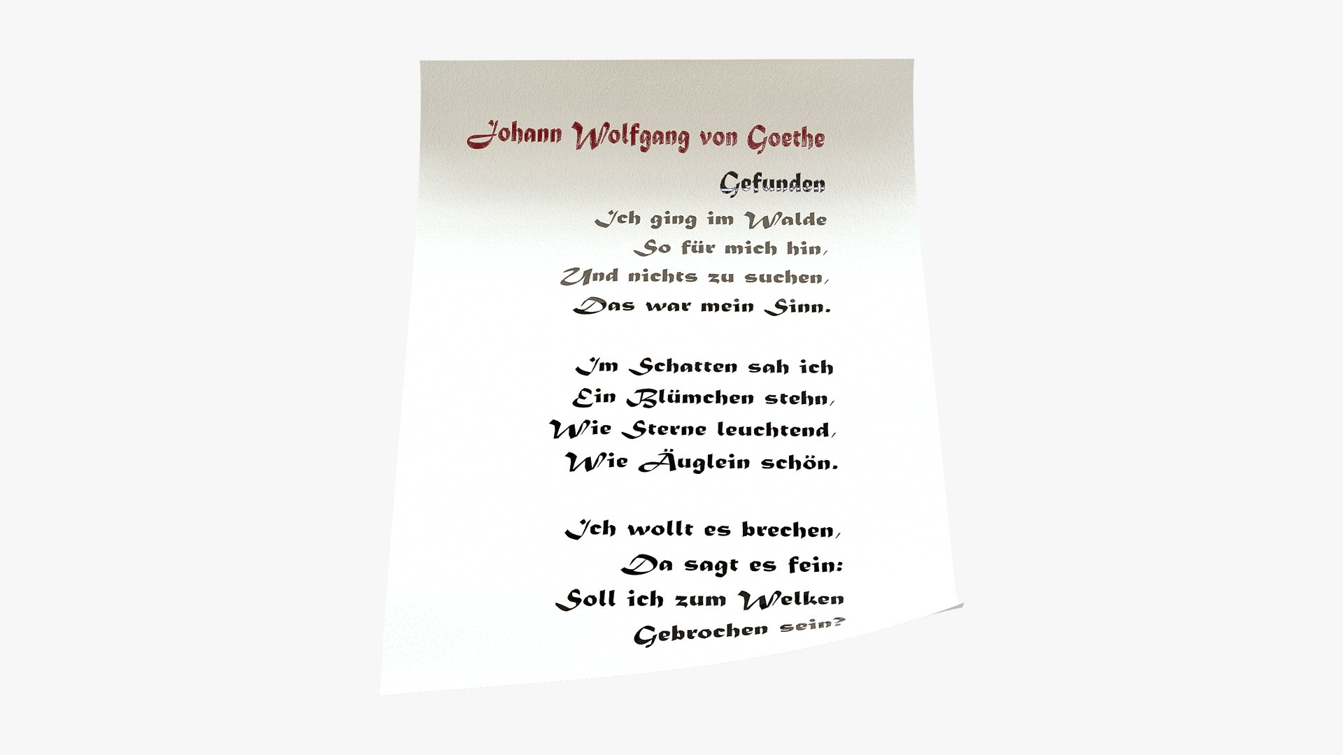 3D Poems On A Piece Of Paper Scroll - TurboSquid 2347860